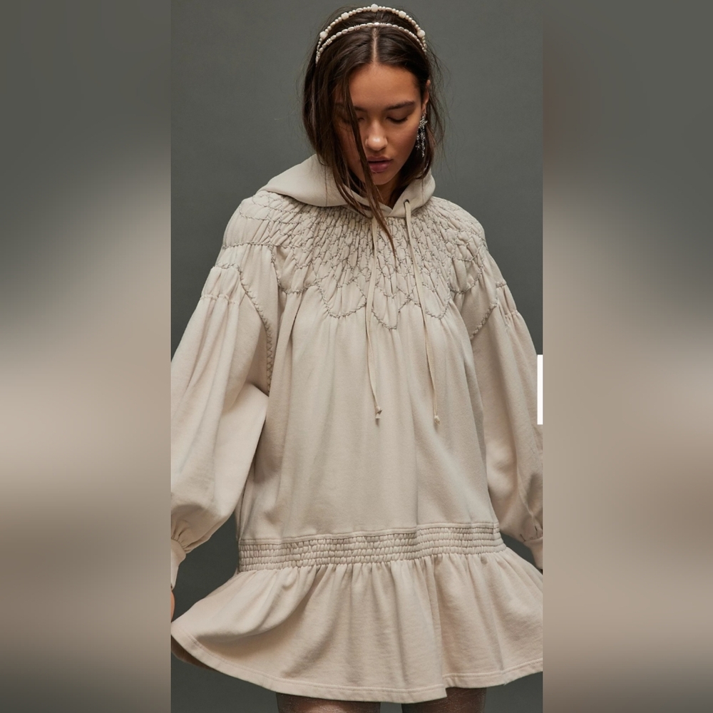 NWT XS Free People Marty Smocked Mini Dress MINOR STAINS SEE IMAGES